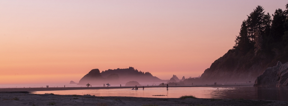 sunset at moonstone beach