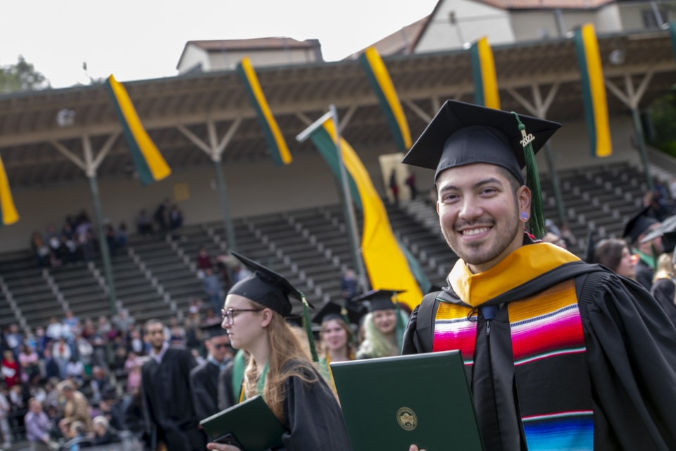 graduate students at commencement 