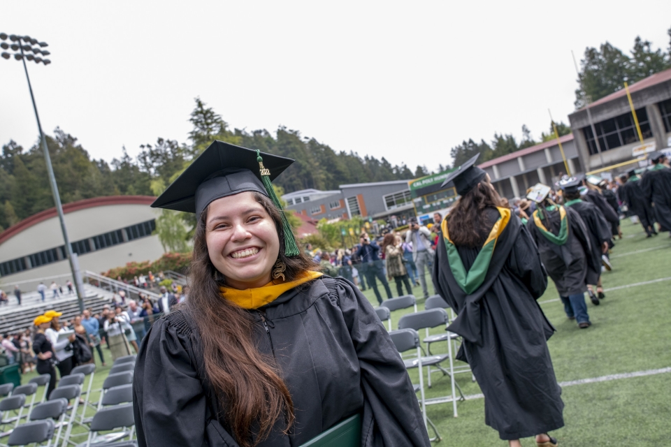 graduate students at commencement