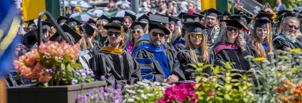faculty in regalia at commencement 