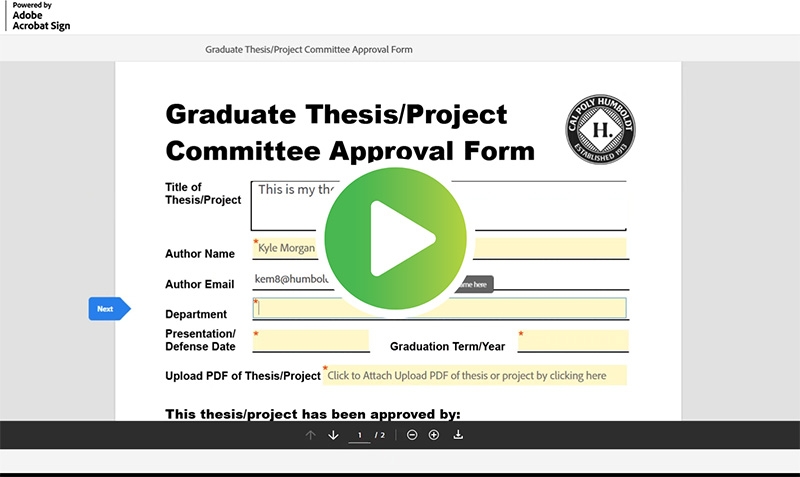 Thesis Video for Committee Approval